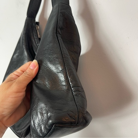 Vintage Carolee Genuine Black Leather Bag - Picture 4 of 16